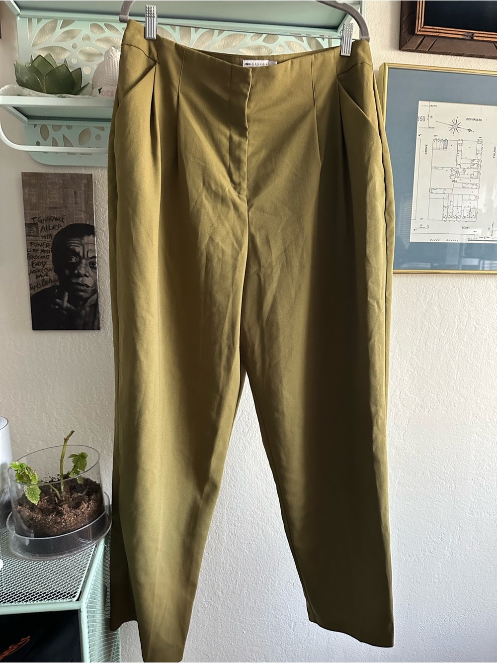 ASOS Olive High-Waist Tailored Trousers